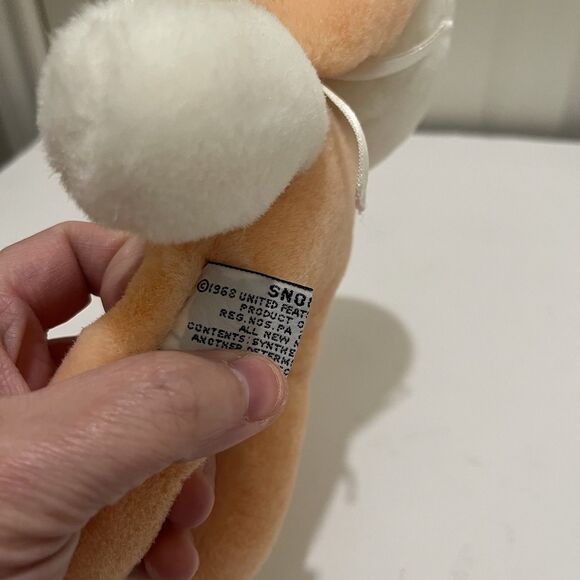 Snoopy 1968 Vintage Peach Tan Pink Plush 8" Stuffed Animal Dog Toy Peanuts - Picture 9 of 10